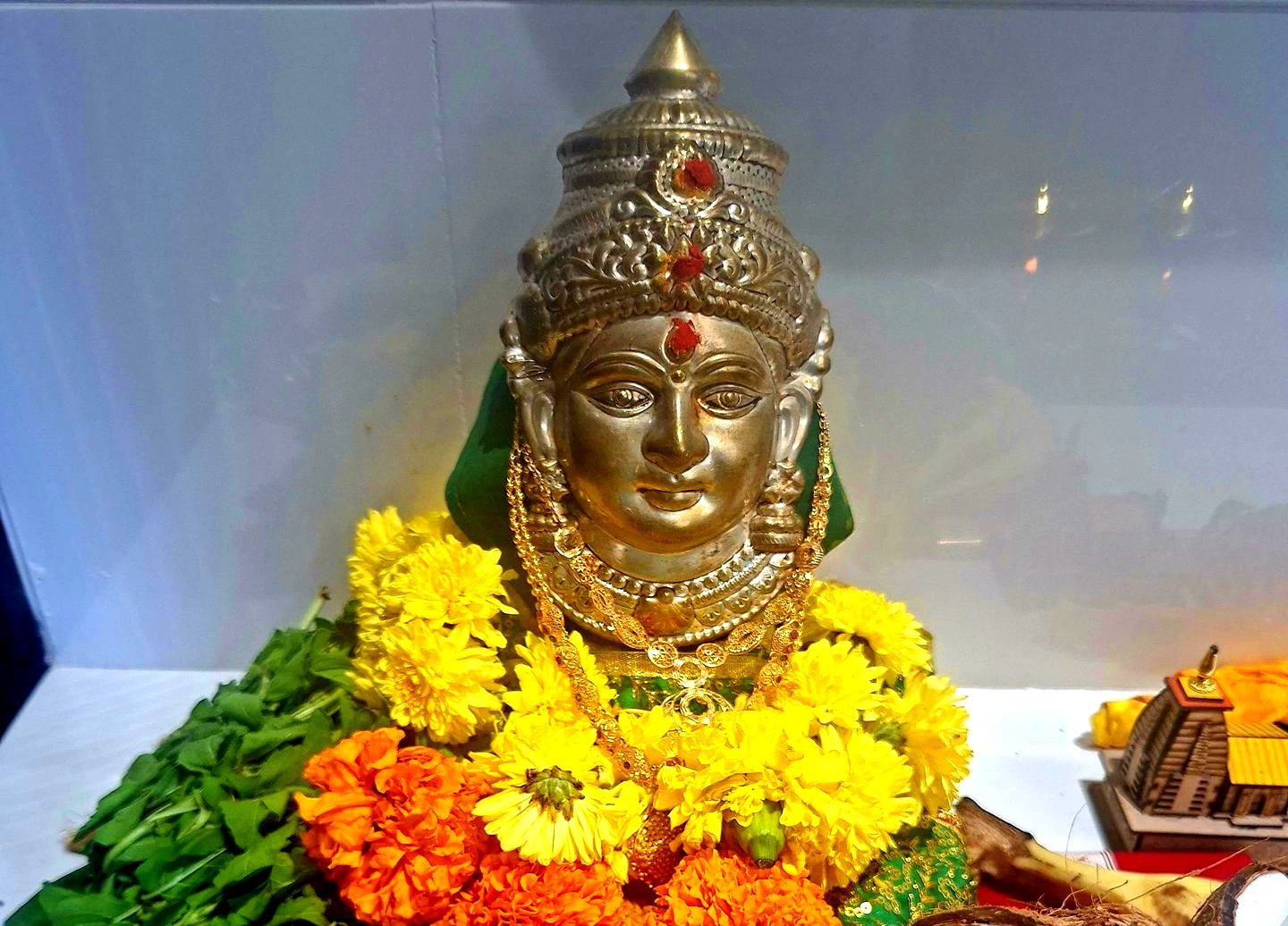 Varalakshmi Devi decorated for puja in our new home